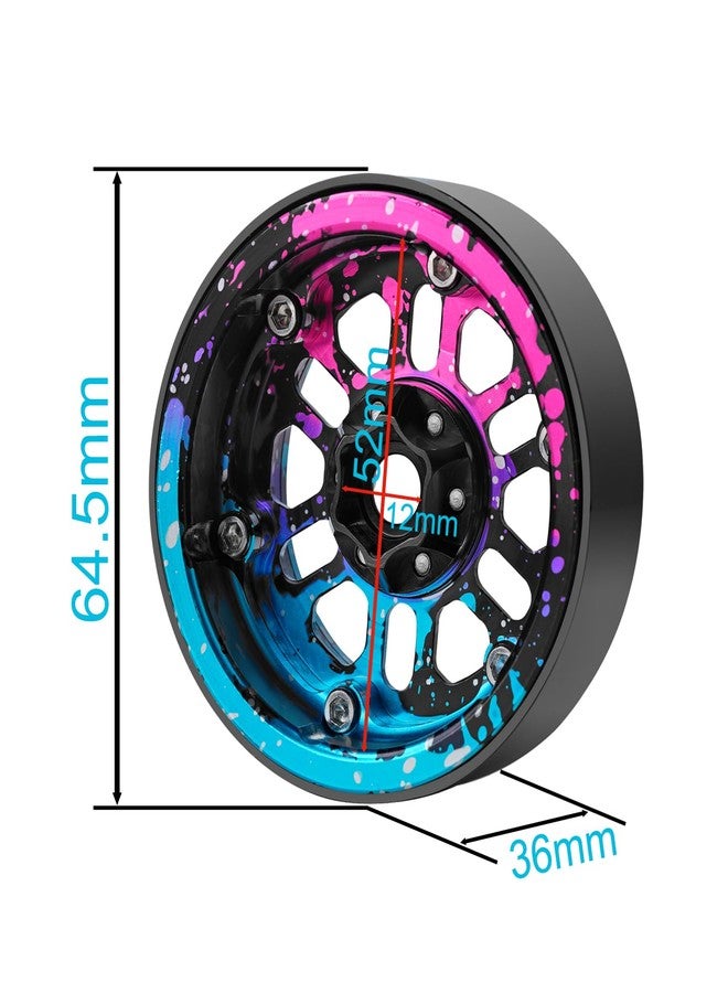 TCRC 4PCS Splash Anodizing Aluminum 2.2 Inch Beadlock Wheels Hubs for 1/10 Axial Wraith RR10 YETI SCX10 D90 TRAXXAS TRX4 CC01 RC Crawler Car - Image 3